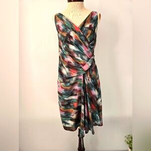 RACHEL ROY Painted Brush Strokes Sleeveless Midi Dress. Size Small